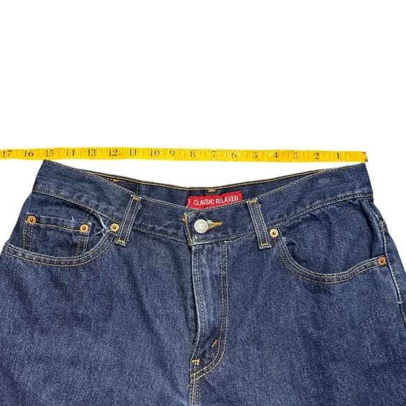 VNTG Levi’s 550 Classic Relaxed Women’s 12 Dark Wash Like New High Rise Straight - Picture 8 of 12
